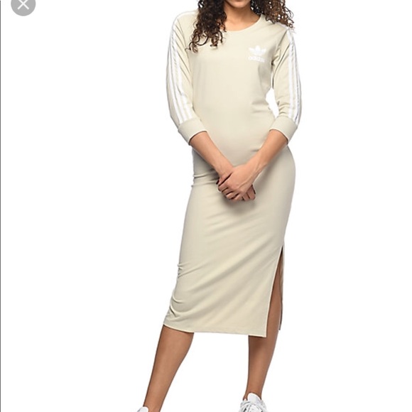 adidas three stripe midi dress